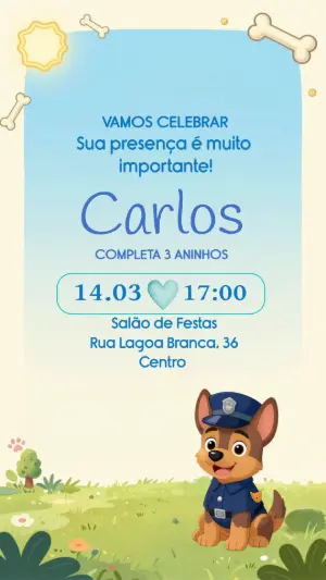 Invito di compleanno Paw Patrol – Statico – CollorGraph EDITOR