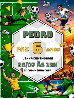 Soccer Birthday Invitation – Static – Alegria no ar