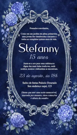 Quinceañera Invitation – Static – Convite digital - Edite você mesmo