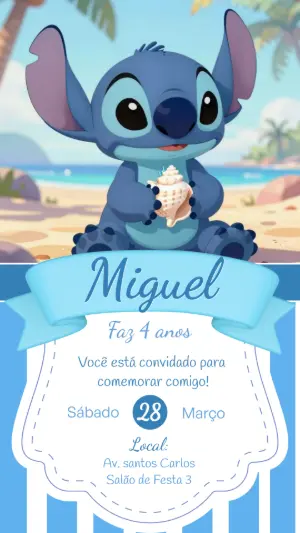 Stitch Birthday Invitation – Static – CollorGraph EDITOR