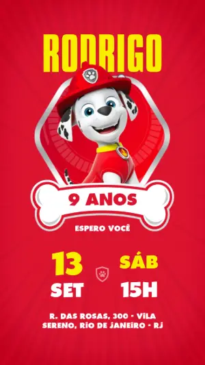 Invito di compleanno Paw Patrol – Statico – Voxalis
