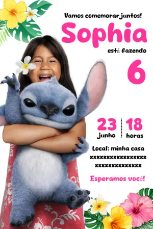 Invitación de cumpleaños Stitch – Estático – Mariana Correa