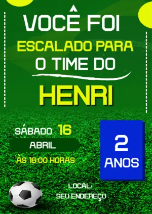 Soccer Birthday Invitation – Static – Convites Personalizados
