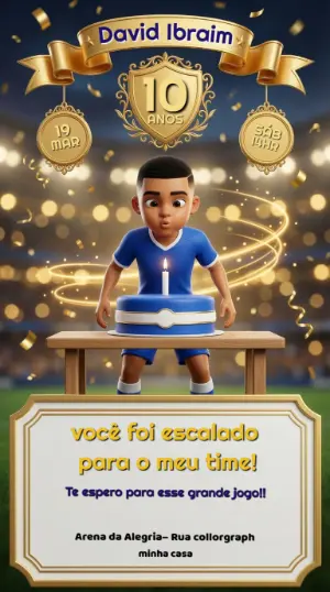 Soccer Birthday Invitation – Static – Convites Digitais Exclusivos