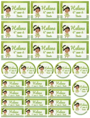 Kit de Etiquetas Escolares Tiana para Editar