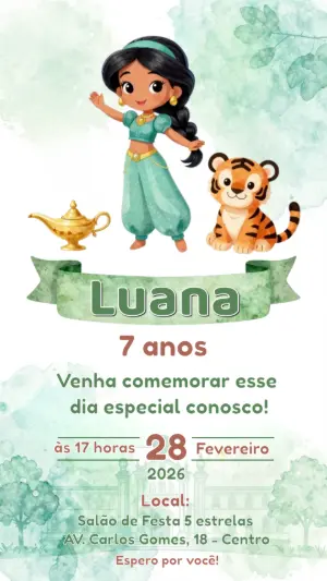 Invitación de cumpleaños Princesas – Estático – CollorGraph EDITOR