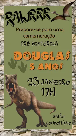 Invitación de cumpleaños Dinosaurio – Estático – Maira Chediac