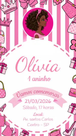 Invitación de cumpleaños Princesas – Estático – CollorGraph EDITOR