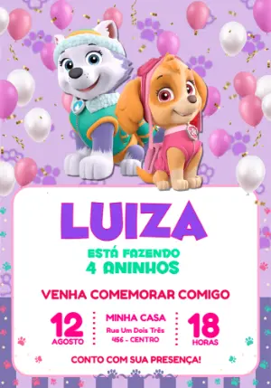 Invito di compleanno Paw Patrol – Statico – Jotta