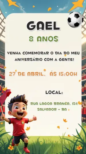 Soccer Birthday Invitation – Static – Gisele
