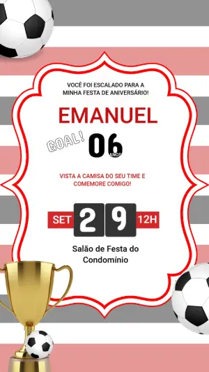 Soccer Birthday Invitation – Static – Arte Coelho Digital
