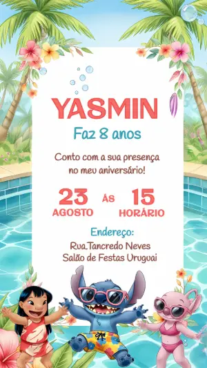 Invitación de cumpleaños Stitch – Estático – CollorGraph Convites