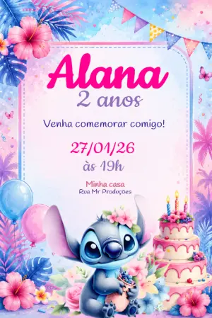 Stitch Birthday Invitation – Static – Convite MR Produções 