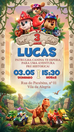 Invito di compleanno Paw Patrol – Statico – Festôu Convites