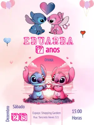 Invitación de cumpleaños Stitch – Estático – Cleiton Camilo santos da Silva