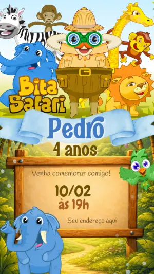 Safari Birthday Invitation – Static – MR Produções