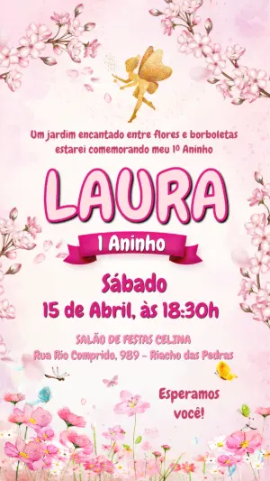 Invitación de cumpleaños Jardín encantado – Estático – Convite digital - Edite você mesmo