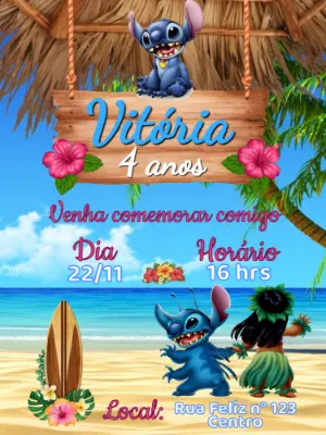 Invitación de cumpleaños Stitch – Estático – Magic Arte Digital