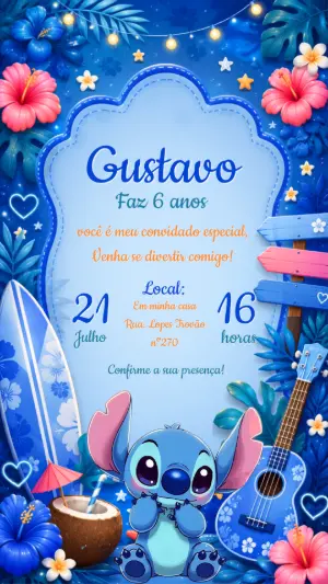 Stitch Birthday Invitation – Static – CollorGraph EDITOR