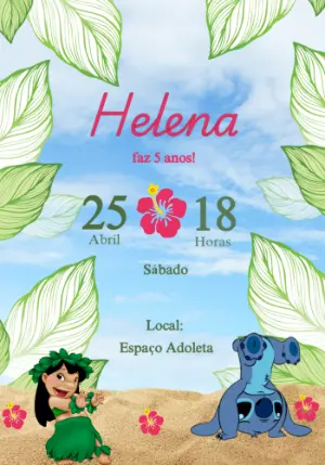 Invitación de cumpleaños Stitch – Estático – Gabriela Schreiner