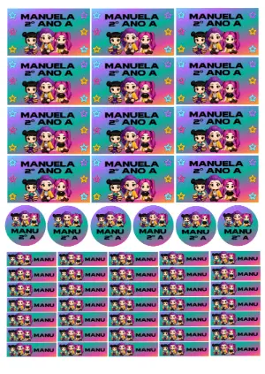 Etiqueta Escolar K-Pop Guerreiras para Editar e Imprimir