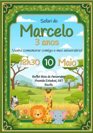Safari Birthday Invitation – Static – Déborah Olimpio Garcia