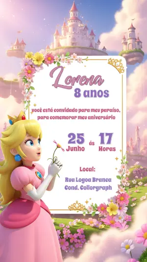 Invitación de cumpleaños Princesas – Estático – CollorGraph Convites