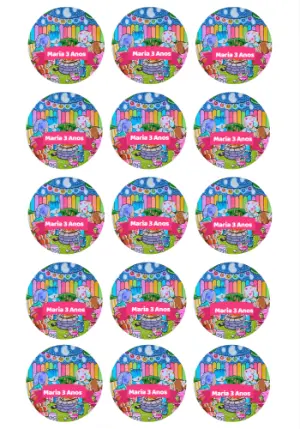 Tag de Aniversário com Animais Fofos para Editar Online