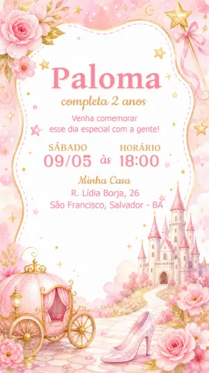 Invitación de cumpleaños Princesas – Estático – CollorGraph EDITOR