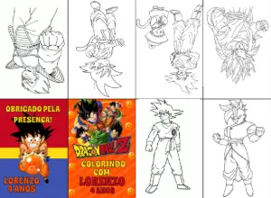 Livrinho de Colorir Dragon Ball Z para Editar Online
