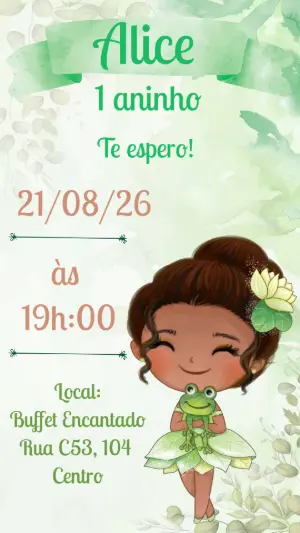 Invitación de cumpleaños Princesas – Estático – Heliene Designer