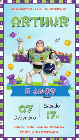 Invitation d'anniversaire Toy Story – Statique – CollorGraph Convites
