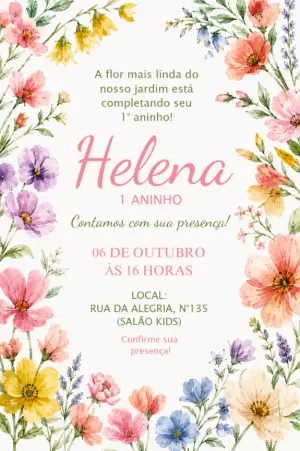 Invitación de cumpleaños Jardín encantado – Estático – Borboleta Convites
