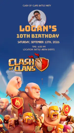 Clash of Clans Birthday Invitation - Editable Template