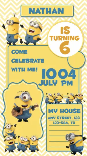 Minions Birthday Invitation | Editable Template for Kids Party