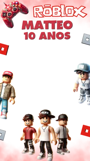 Moldura para Stories Roblox Gamer Vermelho para Editar