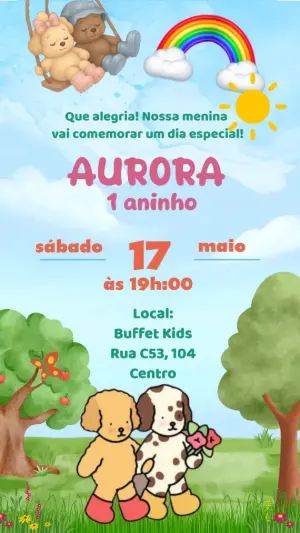 Vídeo Convite de Aniversário Infantil Bobbie Goods para Editar