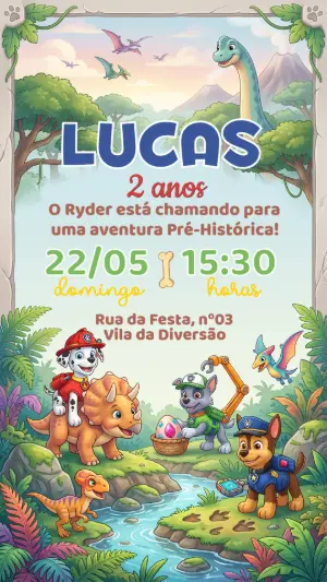 Invito di compleanno Paw Patrol – Statico – Convide aê!