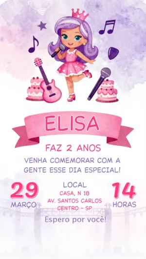 Invitación de cumpleaños Princesas – Estático – CollorGraph EDITOR