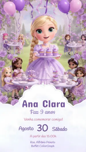 Invitación de cumpleaños Princesas – Estático – CollorGraph Convites