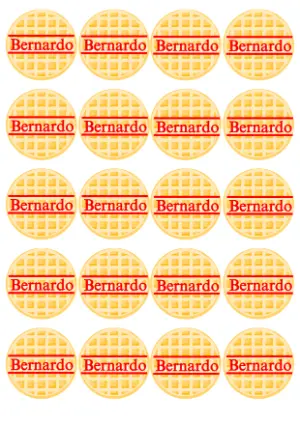 Adesivo Redondo Stranger Things Waffle para Editar