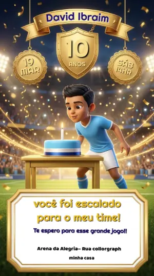 Soccer Birthday Invitation – Static – Convites Digitais Exclusivos