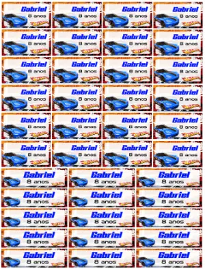 Etiqueta Escolar Hot Wheels para Festa Infantil