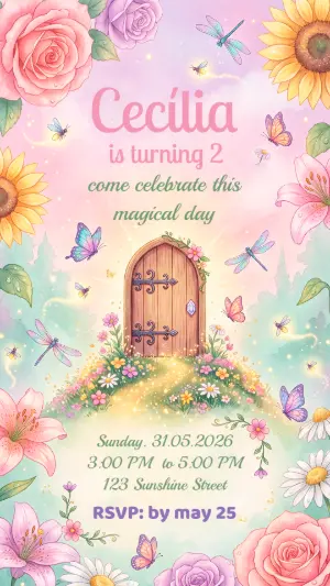 Enchanted Garden Fairy Birthday Invitation | Editable Template