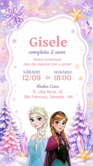 Frozen Birthday Invitation – Static – CollorGraph EDITOR
