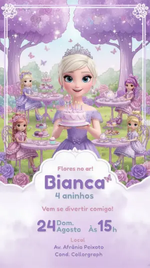 Invitación de cumpleaños Princesas – Estático – CollorGraph EDITOR