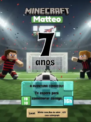 Soccer Birthday Invitation – Static – Convites Digitais Exclusivos