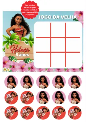 Jogo da Velha Moana para Editar e Imprimir