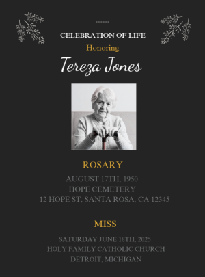 Editable Celebration of Life Invitation with Photo to Customize
