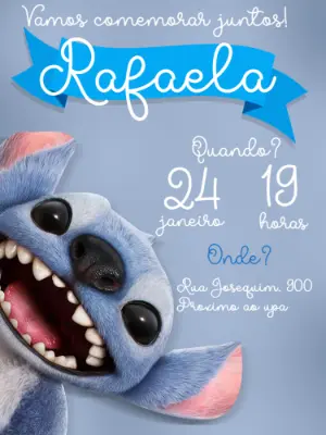 Invitación de cumpleaños Stitch – Estático – Breezy